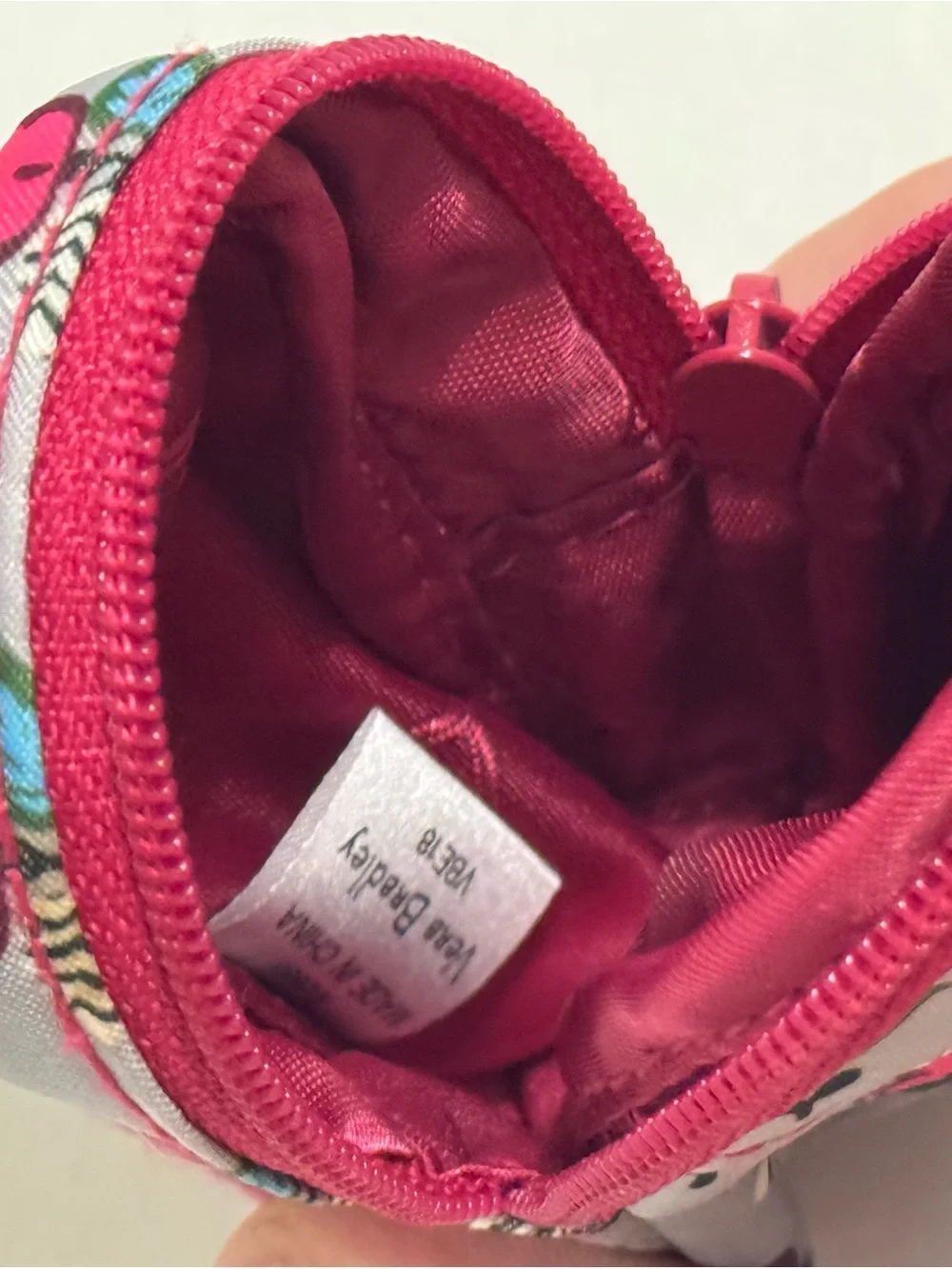 Vera Bradley Floral Mini Backpack Keychain - Hot Pink & Light Gray